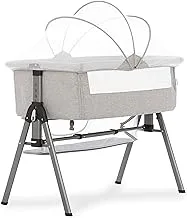 Dream on Me LotUS Bassinet & Easy Folding Bedside Sleeper With Height AdjUStable Baby Travel Crib Grey, 1 Count (Pack Of 1)