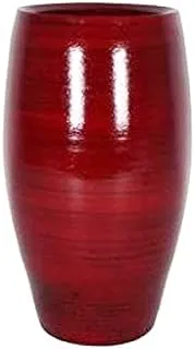 Dubai Garden Centre Tall Cresta Pot, 23 cm Diameter x 35 cm Height, Deep Red