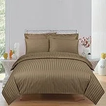 Danube Home Satin Stripe 10Pc King Comforter Set Brown