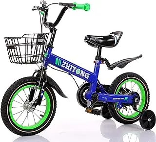 ZHITONG Children's Bikes with Training Wheels and Metal Basket 18