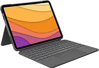 Logitech Combo Touch Ipad Air (4Th, 5Th Gen - 2020, 2022) Keyboard Case - Detachable Backlit Keyboard With Kickstand, Trackpad, Smart Connector, Ara Keyboard - Grey