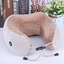 Neck Pillow U-Shaped Travel Pillow Vibration Massage Pillow Portable Neck Pillow Sleeping Aid for Office Home Outdoor Travel Car Train Arabyat