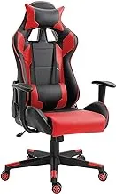 Mahmayi C599 Adjustable PU Leather Gaming Chair - PC Computer Chair for Gaming, Office or Students, Ergonomic Back Lumbar Support Without Footreast, C599_RED