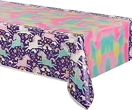 Unique Party 72493 - Unicorn Party Plastic Tablecloth, 7ft x 4.5ft