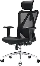 SIHOO Office Desk Chair, Ergonomic Computer Office Chair with Adjustable Headrest and Lumbar Support,High Back Executive Swivel Chair (Black)