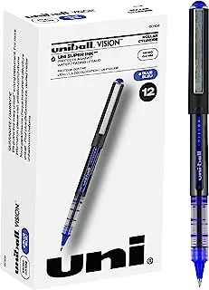 uni-ball Vision,12 Count (Pack of 1),Rollerball Pen,Blue