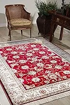 Al Salem Carpet Brilliance Collection Carpet Classic Tradition Area Rug 120 Cm X 160 Cm Red