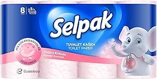 Selpak 3 Ply Powder Scented Toilet Paper 8 Rolls 140 Sheets