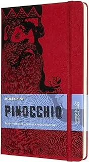 Moleskine Limited Edition Pinocchio Notebook, Large, Plain, Mangiafuoco, Hard Cover 5 X 8.25, Scarlet Red, Lepiqp062D