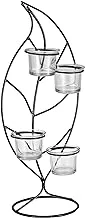 Harmony Glass Candle Holder With Metal Stand - 4 Piece Set