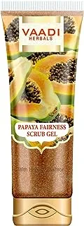 Vaadi Herbals Papaya Scrub Gel With Honey & Saffron - Makes Skin Flawless, 110 gm