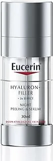 Eucerin Hyaluron Filler Anti-Aging Night Peeling & Moisturizing Serum for Face with Hyaluronic Acid, Plumps up Deep Wrinkles, Exfoliates and Refines Texture for All Skin Types, 30ml