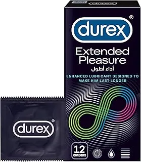 Durex Extended Pleasure Condoms for Men, Pack of 12