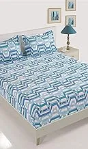 Swayam Sparkle Collection -Queen Fitted Dbs 1 Fitted Sheet -11011 - Blue