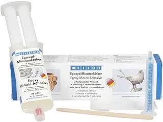 WEICON Epoxy Minute Adhesive Set with Mixing nozzle | 24 ml | Double syringe 2-component epoxy adhesive