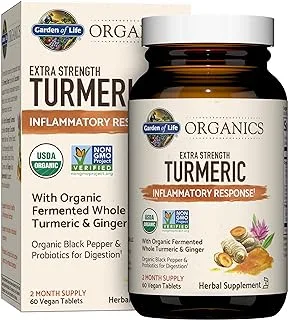 Garden of Life Mykind Organics Extra Strength Turmeric Inflammatory Response 60 Tablets-100Mg Curcumin (95% Curcuminoids) Black Pepper, Probiotics, Organic Non-gmo Vegan Gluten Free Herbal Supplement