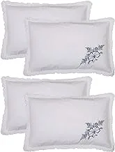 Kuber Industries Embroided Design 4 Piece Cotton Pillow Cover Set -17