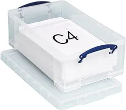 Really Useful Box Really Useful Storage Box Plastic Lightweight Robust Stackable, 12 Litre - Clear