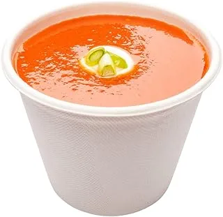 Bagasse Soup Cup, Soup Bowl - 15 oz - Durable All Natural, Biodegradable, Disposable Material - 100ct Box - Restaurantware