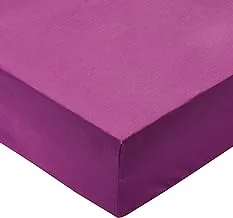 IBed HomeLuxury Fitted sheet 2Pcs Set - Cotton 200 Thread Count, Single Size, Purple