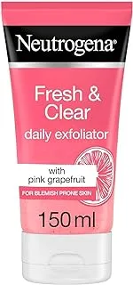 NEUtrogena, Fresh & Clear Daily Exfoliator, Pink Grapefruit & Vitamin C, Blemish Prone Skin, 150Ml