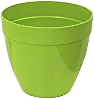 Dubai Garden Centre Plastic Round Plant Pot, 16 cm Size, Green