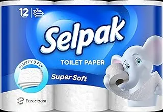 Selpak 3 Ply Toilet Paper 12 Rolls 140 Sheets