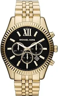 Michael Kors Men's Gold-Tone Black Dial Lexington Watch, MK8286