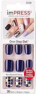 KISS IMPRESS ACCENT NAILS FLASH MOB,30 Nails,Red