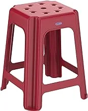 Cosmoplast Square Stool, Dark Red