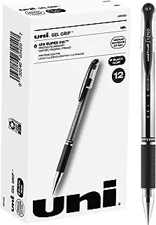 uni-ball Uniball Signo Gel Grip Stick Gel Pen, 12 Black Pens, 0.7mm Medium Point Gel Pens| Office Supplies, Ink Pens, Colored Pens, Fine Point, Smooth Writing Pens, Ballpoint Pens