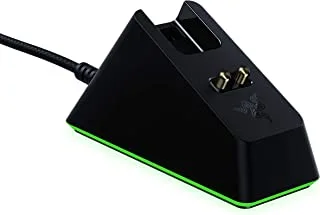 Razer Mouse Charging Dock Chroma: Magnetic Dock With Charge Status RGB Lighting - Anti-Slip Gecko Feet - Powered By Razer Chroma - Classic Black