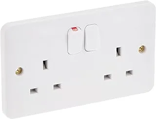 Schneider Electric GGBL3020NIS Lisse UK Standard Switch Socket White, 2 gang 13A BS 1363-2