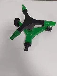 Lawn Sprinkler With 3 Arm Revolving 360 Sprinkler Garden Hose Watering V Type With Wheels 1 Way Connector, FEDEX, green/black, FEDEX, SKU-00008