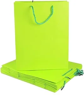 Rosymoment Party Paper Gift Bag set of 12 pieces-Green bag, 1.0 Pack Large, YB-4