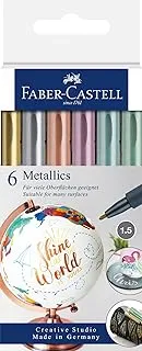 Faber Castell Metallics Marker 6 Colour In A Blister, ASSORTED, FC160706AZ, One Size