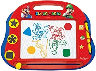 Lexibook Multicolor Magic Magnetic Nintendo Super Mario Drawing Board, Artistic Creative Toy for Girls and Boys, Stylus Pen and Stamps, Red/Blue, CRNI550