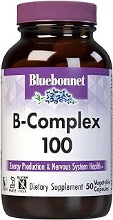 Blue Bonnet B-Complex 100 Mg كبسولات نباتية ، 50 عددًا