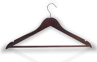 FEELINGS Wooden Hangers 12-piece Non-Slip Clothes Hangers with Notches, Hangers for Wardrobe, Space Saving Closet Storage Organizer, Wooden Clothes Hanger - Brown