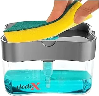 Dedex Sponge Soap Detergent Dispenser With Holder Sink Dishwashing Fluid Tank Bundle Rotating Splash Water Shower Sprinkler For Kitchen Mixture.