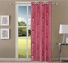 Queenzliving Secret Linen Curtain, Door 7 Feet- Pack Of 1, Lava Red