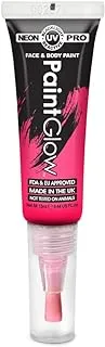 Paintglow Pro Uv Neon Face And Body Paint With Built-In Brush Applicator 13 ML, Pink