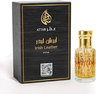 Samawa Irish Leather Attar, Concentrated Perfume Oil For Unisex, 12ml