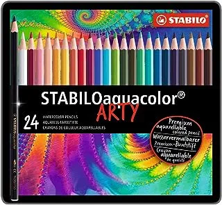 Stabilo Colouring Pencil - Aquacolor - Tin of 24 - Assorted Colours