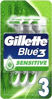 Gillette Blue 3 Sensitive Men's Disposable Razors, 3 Count