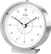 Bulova B6844 Flair Alarm Clock, Silver