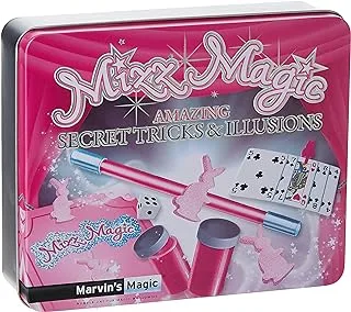 Marvin's Magic - Mizz Magic Magic Gift Tin - Girls Magic Set - Magic Tricks For Kids - Includes Mind Reading Canisters, Magic Changing Cards, Mysterious Cat Clip & More