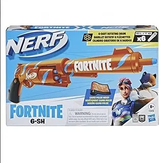 Nerf Fortnite 6 Sh Dart Toy Blaster Camo Pulse Wrap,6 Dart Rotating Drum, Includes 6 Nerf Darts - Fun Outdoor toy for boys & girls, gift toy for kids Ages 8+