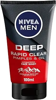 NIVEA MEN Face Wash, DEEP Pimples & Oil Antibacterial, 100ml