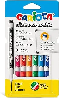 Carioca whiteboard finetip marker wallet 8pcs